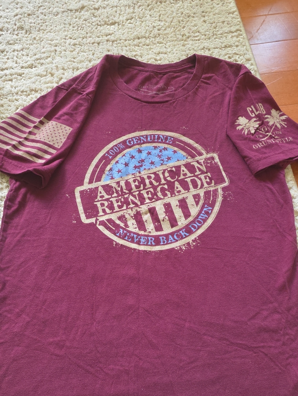 Grunt Style American Renegade Graphic Tee - Burgundy